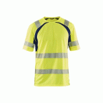 T-SHIRT HAUTE VISIBILITÉ ANTI-UV 3397 - JAUNE FLUO ET BLEU MARINE - XXXL BLAKLADER