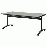TABLE MALIBU 160X80 T4 DL ST ISOSON GRIS 1400/NOIR NOIR 9005