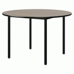 TABLE MALIBU Ø 120 T6 4P STRA CHÊNE 1146/NOIR NOIR 9005 - MANUTAN EXPERT
