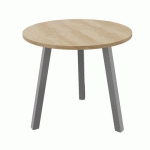 TABLE PARTAGE Ø 80 CM CHÊNE VIEILLI / ALU - BURONOMIC