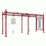 ABRI BUS PROVINCE 5 M VITRINE 1 BARDAGE LAT. CITY ROUGE 3004 - PROCITY