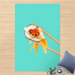 MICASIA - TAPIS EN VINYLE - SUSHI WITH GOLDFISH - PORTRAIT 3:2 DIMENSION HXL: 60CM X 40CM