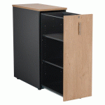 CAISSON TOWER BOIS H114 CM À OUVERTURE LATÉRALE CARBONE-CHÊNE