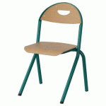 CHAISE MALIBU AST - T3 - ASS/DOS HÊTRE / ACIER BLEU 5018 - MANUTAN EXPERT