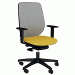 FAUTEUIL OKAY ASSISE TISSU B01/010 JAUNE RÉSILLE EN GRIS - QUADRIFOGLIO