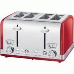 GRILLE-PAIN 4 TRANCHES PC-TA 1194, ROUGE