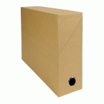 LOT DE 5 - BOÎTE DE CLASSEMENT EXACOMPTA CARTON DOS 9 CM HAVANE