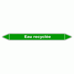 LOT DE 5 - MARQUEUR TUYAUTERIE - EAU RECYCLÉE - VINYLE LAMINÉ - NFX 08-105 450 X 52 MM