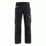 PANTALON DE TRAVAIL SERVICES STRETCH NOIR/JAUNE FLUORESCENT TAILLE 40C - BLAKLADER