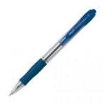 PILOT STYLO À BILLE RECHARGEABLE POINTE FINE RÉTRACTABLE ENCRE BLEUE CORPS PLASTIQUE + GRIP SUPER GRIP