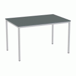 TABLE À MANGER VERSYS AVEC BASE ARGENTÉE RAL 9006 120 X 80 X 743 CM GRIS FONCÉ