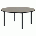 TABLE MALIBU Ø 120 T2 4P STRA ANTIB GRIS U727/NOIR GRIS 7016