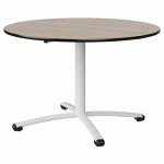TABLE MALIBU Ø 120 T6 PC STRA ANTIB ACACIA/NOIR BLC 9016 - MANUTAN EXPERT