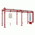 ABRI BUS PROVINCE 5 M CAISSON 1 BARDAGE AGORA ROUGE 3004 - PROCITY