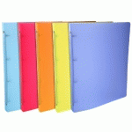 CLASSEUR 4 ANNEAUX 15 MM POLYPROPYLÈNE 8/10E LINICOLOR - A4 - COULEURS ASSORTIES - LOT DE 30