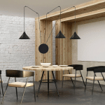 EMIBIG LIGHTING SUSPENSION RAMO, À TROIS LAMPES, NOIRE