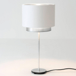 HOLLÄNDER LAMPE À POSER MATTIA, PERLA SILK BLANCHE/ARGENTÉE