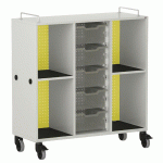 MEUBLE BAS SHIFT+ LANDSCAPE MÉLA POUR CARTABLES 4 CASES GRIS ANDES - VERT CLAIR - MANUTAN COLLECTIVITÉS