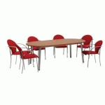 PACK TABLE OBLONG + 6 CHAISES
