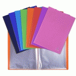 PROTÈGE-DOCUMENTS EN POLYPROPYLÈNE 5/10E OPAK POCHETTES CRISTAL 200 VUES - A4 - COULEURS ASSORTIES - LOT DE 8