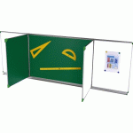 TABLEAU TRIPTYQUE 1,20 X 3 M ÉMAILLÉ BLANC CADRE ALUMINIUM ANODISÉ - MANUTAN COLLECTIVITÉS