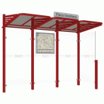 ABRI BUS CONVIVIALE 3 M - BARDAGE LATÉRAL DROIT ROUGE 3004 - PROCITY