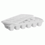 BAC À GLAÇONS, AVEC COUVERCLE, BLANC - LOT DE 7