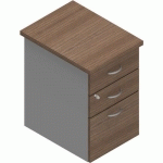 CAISSON HAUTEUR DE BUREAU CLAP 60 CM NOYER/ALU - QUADRIFOGLIO