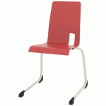 CHAISE COQUE SODA PIÈTEMENT LUGE ACIER - ROUGE CHINOIS/BLANC - RODET