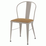 CHAISE TURIA ASS PIN NATUREL - DOS/PIÈT ACIER TAUPE - JAYSO