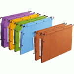 LOT 25 DOSSIERS SUSPENDUS ASSORTIS KRAFT BOUTON-PRESSION AZV ULTIMATE FOND 3 CM - MANUTAN COLLECTIVITÉS