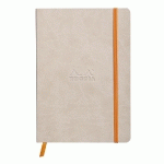 RHODIARAMA CARNET SOUPLE A5 160 PAGES DOT PAPIER IVOIRE 90G FERMETURE ÉLASTIQUE - BEIGE - LOT DE 2
