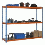 TAGÈRE MÉTALLIQUE 3 NIVEAUX - 2000 X 2400 X 450 MM - KIT SIMONFORTE - BLEU - ORANGE - GALVANISÉ - BLEU / ORANGE / GALV - BLEU / ORANGE / GALVANISÉ