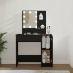 COIFFEUSE AVEC LED NOIR 86,5X35X136 CM