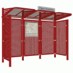 ABRI BUS CONVIVIALE 3 M ACIER BARDAGES LATÉRAUX ROUGE 3004 - PROCITY