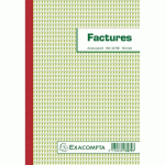 LOT DE 5 - CAHIER DE FACTURE AVEC TVA MANIFOLD EXACOMPTA AUTOCOPIANT 21 X 14,8 CM 50 PAGES TRIPLE EXEMPLAIRES 3279E