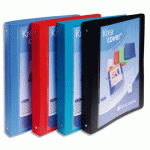 LOT DE 5 - CLASSEUR 4 ANNEAUX PLASTIFIÉ EXACOMPTA KREACOVER® PERSONNALISABLE A4 MAXI - DOS 4 CM COULEURS ASSORTIES
