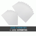 PACK 200 CHEMISES COIN PLASTIQUE BRUNEAU A4 PVC 15/100E INCOLORES + 100 OFFERTES