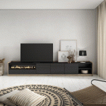 SKRAUT HOME - MEUBLE TV, BANC TÉLÉ, 310X50X37 CM, POUR LES TV JUSQU