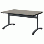 TABLE MALIBU 120X80 T3 DL STRA GRIS U727/NOIR GRIS 7016