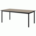 TABLE MALIBU 160X80 T4 4P STRA CHÊNE 1146/NOIR NOIR 9005