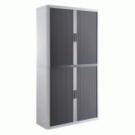 ARMOIRE EASY OFFICE HAUTEUR 204 CM CORPS BLANC RIDEAUX COLORIS ANTHRACITE - MANUTAN COLLECTIVITÉS