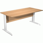 BUREAU DROIT PIEDS L EN MÉTAL FAST 160 CM - HÊTRE - BLANC
