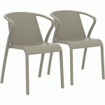 FAUTEUIL JARDIN EMPILABLE FADO TAUPE EN LOT - EZPELETA