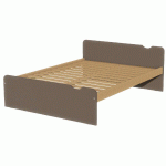 LIT IDENTITÉ SOMMIER LATTES 140X190 FORME DÉCO ARGENT/BRUN - MANUTAN COLLECTIVITÉS