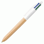 LOT DE 2 - STYLO BILLE BIC 4 COULEURS WOOD STYLE RÉTRACTABLE POINTE 1 MM - ÉCRITURE MOYENNE