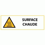 PANNEAU DE DANGER ISO EN 7010 - SURFACE CHAUDE - W017  - 450 X 150 MM - VINYLE SOUPLE AUTOCOLLANT