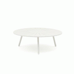 TABLE BASSE D’EXTÉRIEUR RONDE OUDON, EN ALUMINIUM - GRIS CLAIR