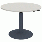TABLE MANO RÉGLABLE Ø100 STRAT ABS GRIS PERLE/NOIR SABLÉ - MOBIDECOR