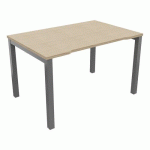 BUREAU ASTRO ARCHE DROIT ÉCHANCRÉ 120 X 80 CHÊNE FIL /ALU - BURONOMIC